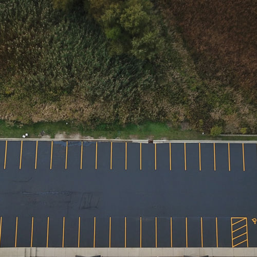 Sealcoating Parking lot after Sealcoating Parking lot after