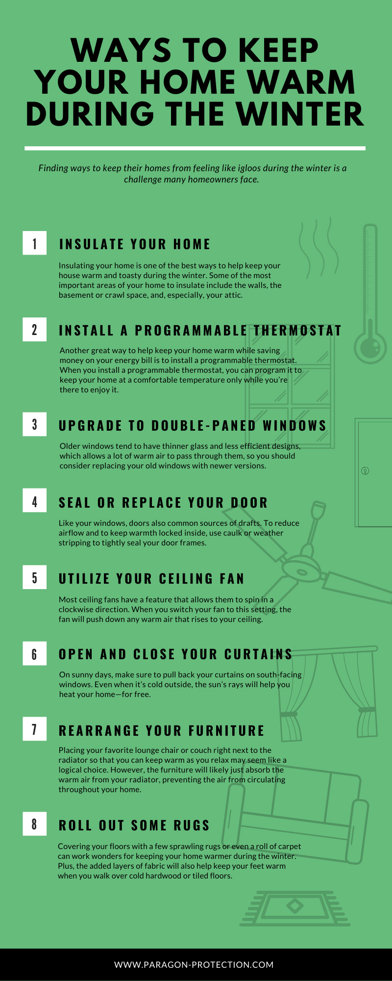 Ways to Keep Your Home Warm During the Winter infographic