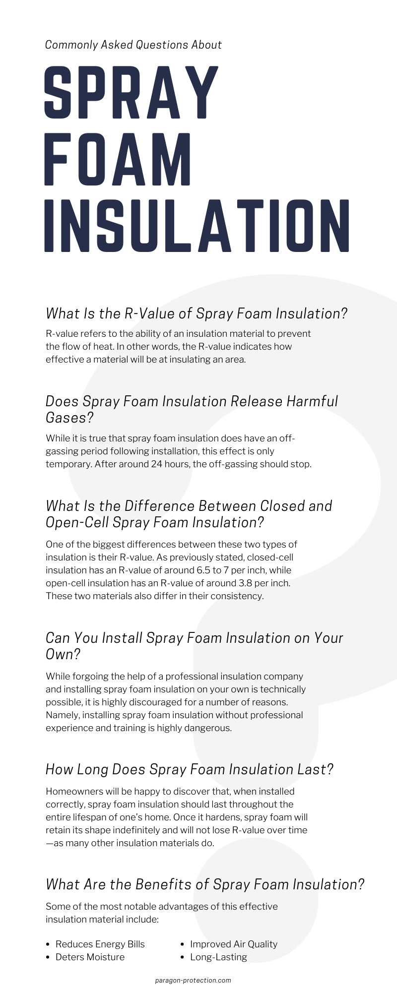 Commonly Asked Questions About Spray Foam Insulation